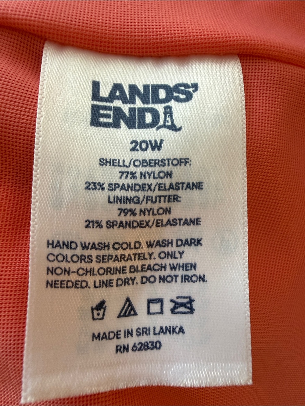 Lands End Coral Women's Plus Size Tummy Control Swim Skirt Sz 20 W - Picture 3 of 5